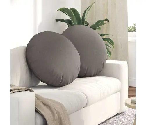 Sēdvietas Spilventiņi 2 Pcs Pelēkbrūna Ø60 X 21 Cm Audums Vidaxl