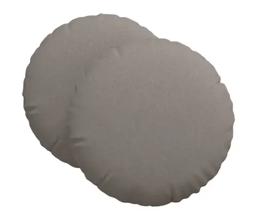 Sēdvietas Spilventiņi 2 Pcs Pelēkbrūna Ø60 X 21 Cm Audums Vidaxl