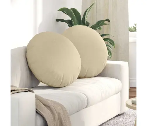 Istumispatjad 2 Pcs Cream Ø60 X 21 Cm Kangas