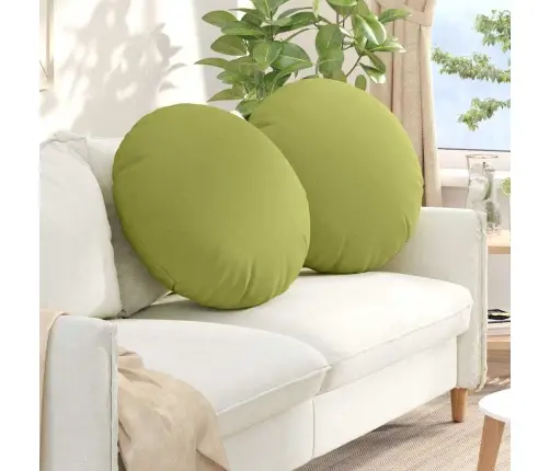 Sėdynių Pagalvėlės 2 Pcs Šviesiai Žalia Ø60 X 21 Cm Audinys