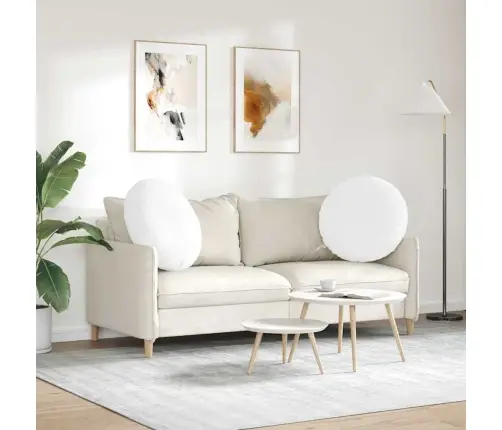 Sēdvietas Spilventiņi 2 Pcs Balts Ø60 X 21 Cm Audums Vidaxl