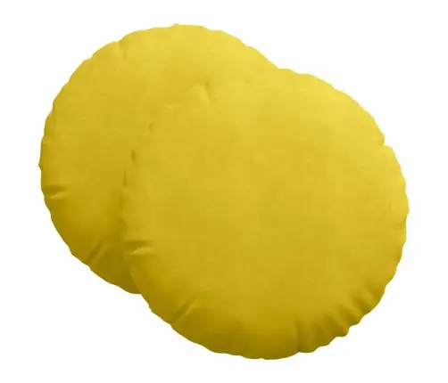 Sēdvietas Spilventiņi 2 Pcs Dzeltena Ø 40 X 13 Cm Samts Vidaxl