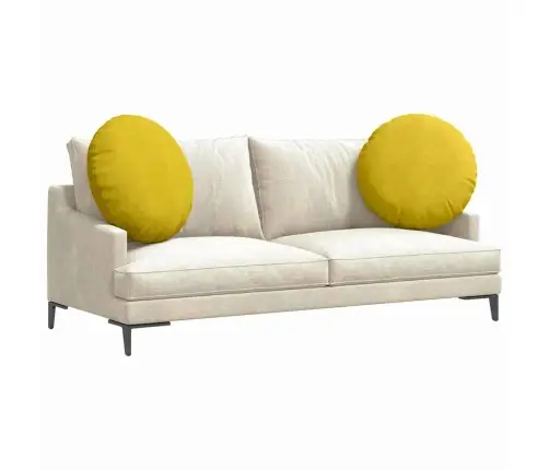 Sēdvietas Spilventiņi 2 Pcs Dzeltena Ø 40 X 13 Cm Samts Vidaxl