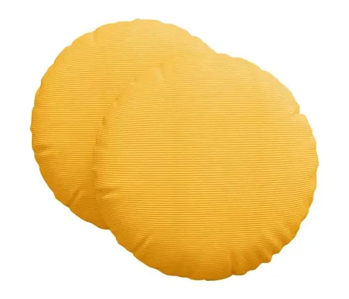 Istumispatjad 2 Pcs Helekollane Ø 60 Cm Korter Kangas