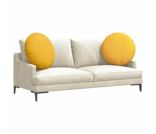 Istumispatjad 2 Pcs Helekollane Ø 60 Cm Korter Kangas