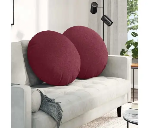 Sėdynių Pagalvėlės 2 Pcs Vyno Raudona Ø80 X 29 Cm Audinys