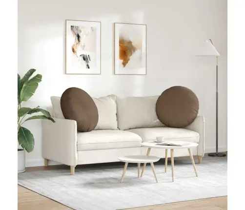 Sēdvietas Spilventiņi 2 Pcs Brūna Ø80 X 29 Cm Audums Vidaxl