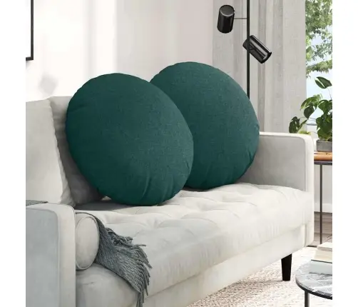 Sēdvietas Spilventiņi 2 Pcs Tumši Zaļš Ø80 X 29 Cm Audums Vidaxl