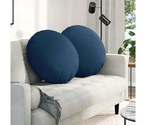 Istumispatjad 2 Pcs Sinine Ø80 X 29 Cm Kangas