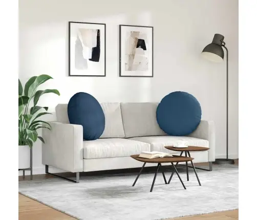 Istumispatjad 2 Pcs Sinine Ø80 X 29 Cm Kangas