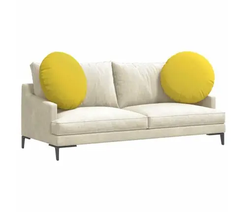 Sēdvietas Spilventiņi 2 Pcs Gaiši Dzeltena Ø80 X 29 Cm Audums Vidaxl