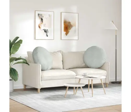 Sėdynių Pagalvėlės 2 Pcs Šviesiai Pilka Ø 40 X 13 Cm Aksomas