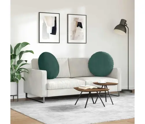 Sėdynių Pagalvėlės 2 Pcs Tamsiai Žalia Ø 80 X 29 Cm Aksomas