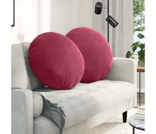 Sėdynių Pagalvėlės 2 Pcs Vyno Raudona Ø 80 X 29 Cm Aksomas