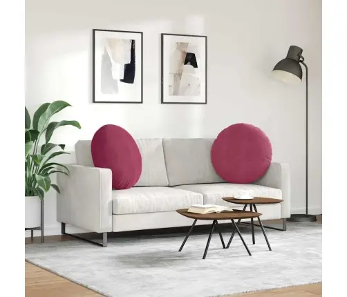 Sėdynių Pagalvėlės 2 Pcs Vyno Raudona Ø 80 X 29 Cm Aksomas