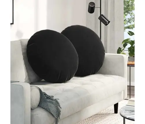 Sēdvietas Spilventiņi 2 Pcs Melna Ø80 X 29 Cm Samts Vidaxl