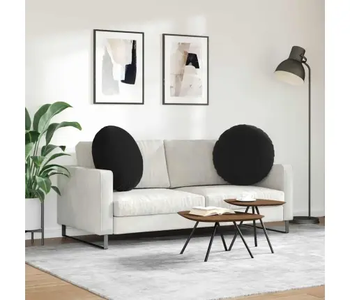 Sēdvietas Spilventiņi 2 Pcs Melna Ø80 X 29 Cm Samts Vidaxl