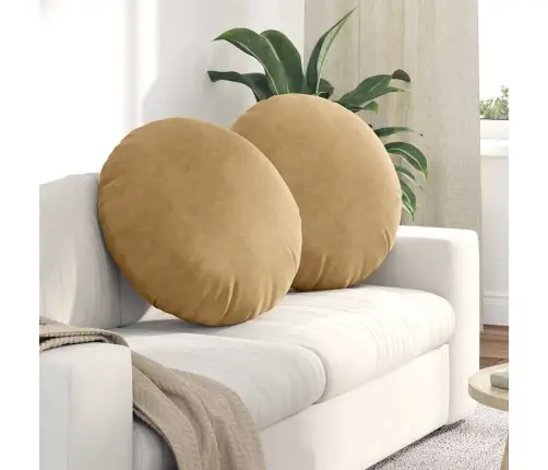 Sēdvietas Spilventiņi 2 Pcs Brūna Ø80 X 29 Cm Samts Vidaxl