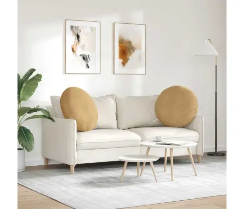 Sēdvietas Spilventiņi 2 Pcs Brūna Ø80 X 29 Cm Samts Vidaxl