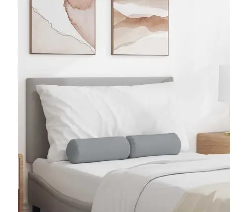 Pagalvės 2 Pcs Šviesiai Pilka Ø 15 X 40 Cm Audinys