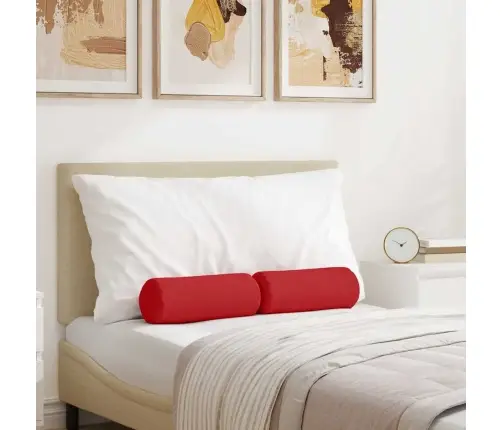 Pagalvės 2 Pcs Raudona Ø 15 X 40 Cm Audinys