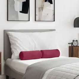 Pagalvės 2 Pcs Vyno Raudona Ø 15 X 40 Cm Kordūrinis Audinys