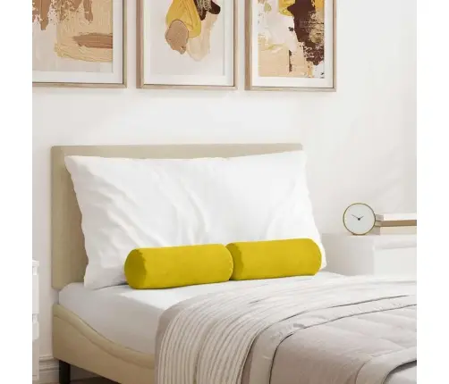 Spilveni 2 Pcs Dzeltena Ø 15 X 40 Cm Korduroja Audums Vidaxl