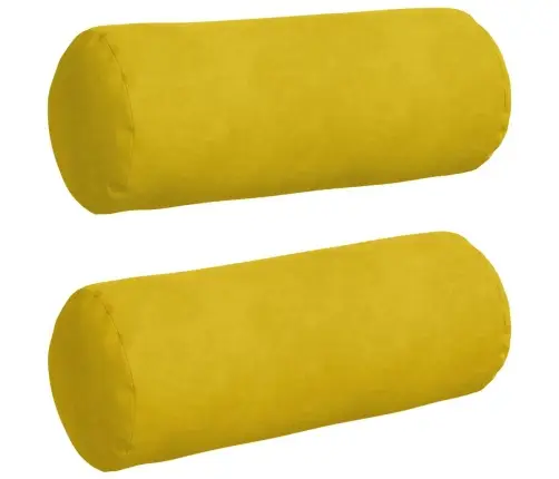 Spilveni 2 Pcs Dzeltena Ø 15 X 40 Cm Korduroja Audums Vidaxl