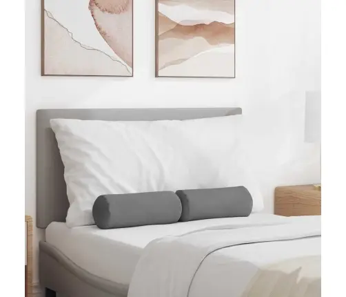 Pagalvės 2 Pcs Tamsiai Pilka Ø 15 X 40 Cm Mikropluošto Audinys