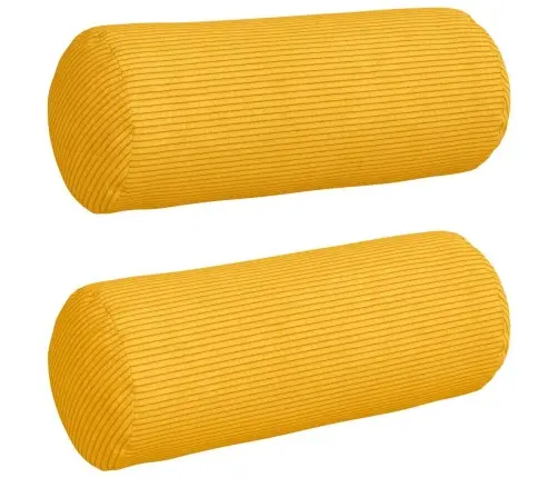 Spilveni 2 Pcs Gaiši Dzeltena Ø 15 X 40 Cm Korduroja Audums Vidaxl