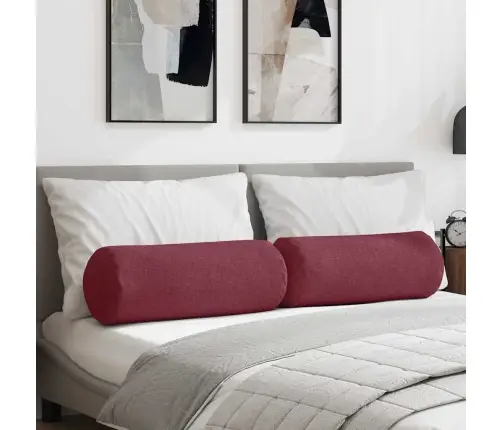 Spilveni 2 Pcs Vīna Sarkans Ø 25 X 70 Cm Audums Vidaxl