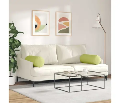 Pagalvės 2 Pcs Šviesiai Žalia Ø 25 X 70 Cm Audinys