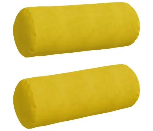 Spilveni 2 Pcs Dzeltena Ø 25 X 70 Cm Korduroja Audums Vidaxl