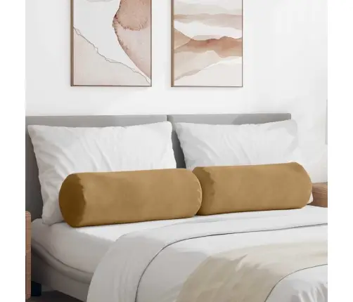 Spilveni 2 Pcs Brūna Ø 25 X 70 Cm Korduroja Audums Vidaxl