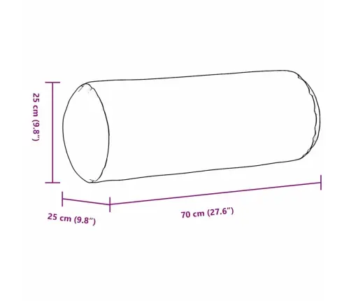 Spilveni 2 Pcs Brūna Ø 25 X 70 Cm Korduroja Audums Vidaxl