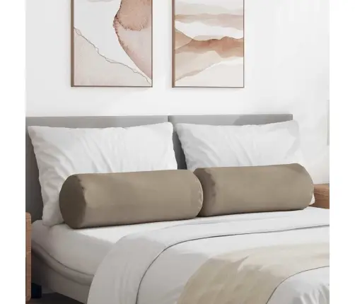 Spilveni 2 Pcs Pelēkbrūna Ø 25 X 70 Cm Mikrofibra Vidaxl