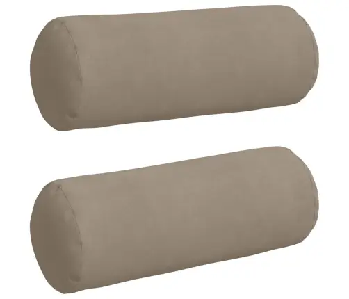 Spilveni 2 Pcs Pelēkbrūna Ø 25 X 70 Cm Mikrofibra Vidaxl