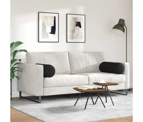 Spilveni 2 Pcs Melna Ø 25 X 70 Cm Mikrofibra Vidaxl