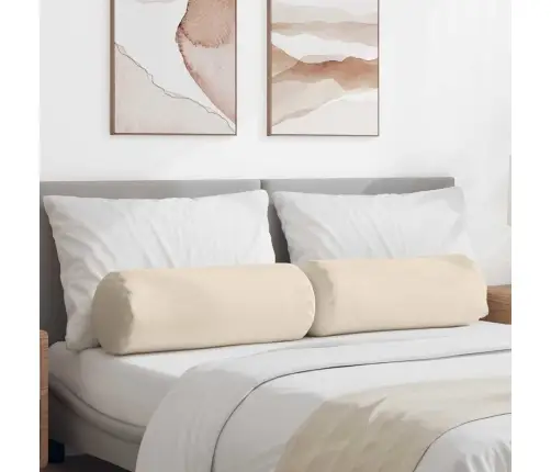 Spilveni 2 Pcs Bēša Ø 25 X 70 Cm Mikrofibra Vidaxl
