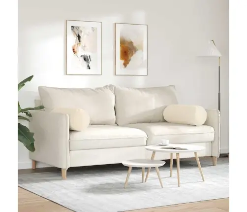 Spilveni 2 Pcs Bēša Ø 25 X 70 Cm Mikrofibra Vidaxl