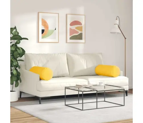 Spilveni 2 Pcs Gaiši Dzeltena Ø 25 X 70 Cm Korduroja Audums Vidaxl