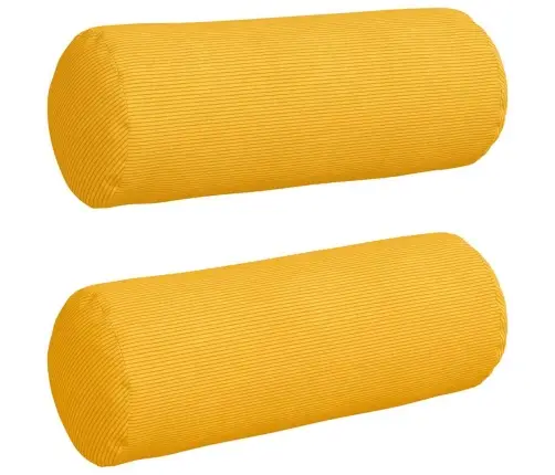Spilveni 2 Pcs Gaiši Dzeltena Ø 25 X 70 Cm Korduroja Audums Vidaxl