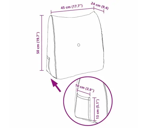 Apsaugos Pagalvė Tamsiai Žalia 45 X 24 X 50 Cm Aksomas