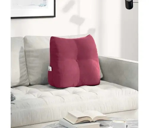 Atpakaļ Spilvens Vīna Sarkans 45 X 24 X 50 Cm Samts Vidaxl