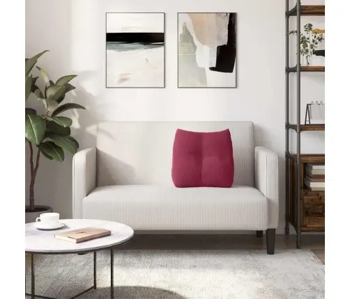 Atpakaļ Spilvens Vīna Sarkans 45 X 24 X 50 Cm Samts Vidaxl