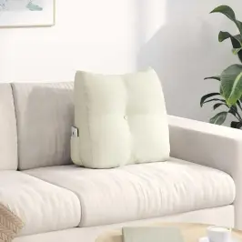 Atpakaļ Spilvens Krēmkrāsa 45 X 24 X 50 Cm Samts Vidaxl