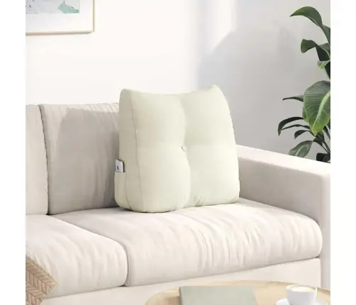 Atpakaļ Spilvens Krēmkrāsa 45 X 24 X 50 Cm Samts Vidaxl