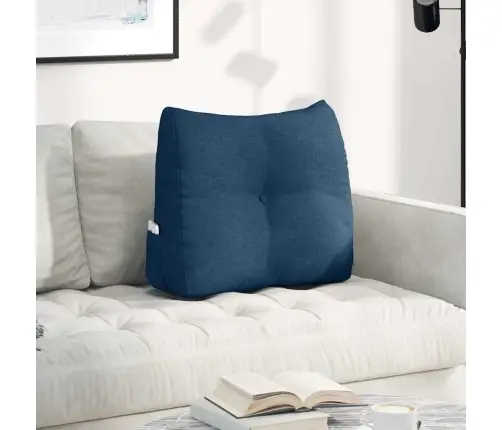 Atpakaļ Spilvens Zila 60 X 24 X 50 Cm Audums Vidaxl