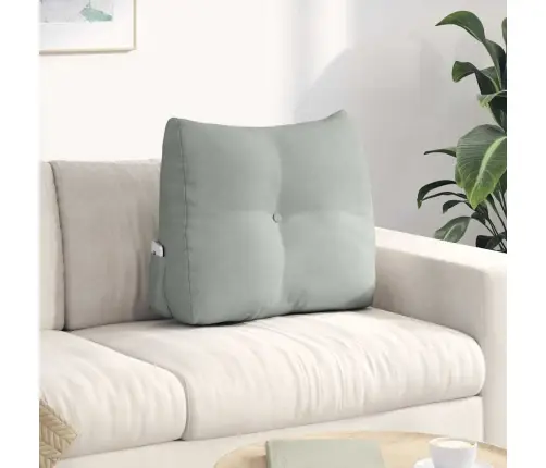 Atpakaļ Spilvens Gaiši Pelēks 60 X 24 X 50 Cm Samts Vidaxl