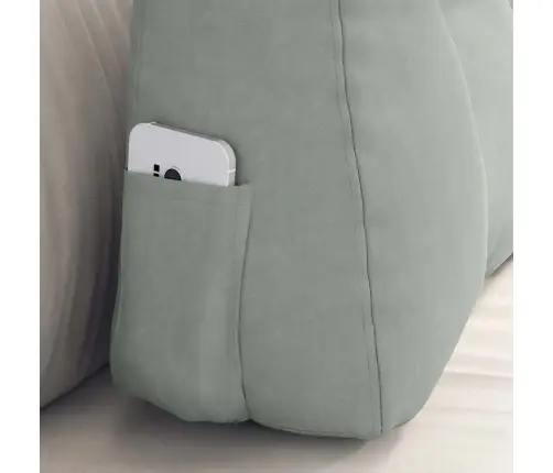 Atpakaļ Spilvens Gaiši Pelēks 60 X 24 X 50 Cm Samts Vidaxl